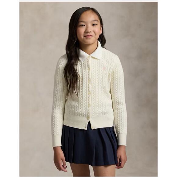 Polo Ralph Lauren Knit Cardigan Pink Pony Girls Size 6 2160 - Picture 1 of 6